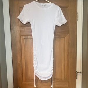 Good American White Ruched Dress